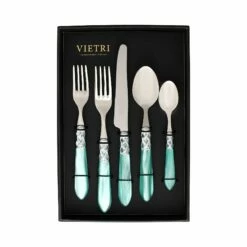 Cheapest 🛒 VIETRI Aladdin Brilliant Aqua Five-Piece Place Setting – Set of 4 😍