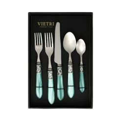 Best Sale 💯 VIETRI Aladdin Antique Aqua Five-Piece Place Setting – Set of 4 ❤️