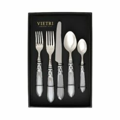 New ✨ VIETRI Aladdin Brilliant Clear Five-Piece Place Setting – Set of 4 ⭐