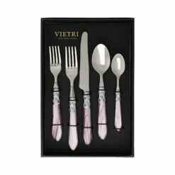 New 🔥 VIETRI Aladdin Brilliant Lilac Five-Piece Place Setting – Set of 4 🎉