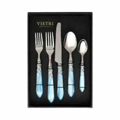 Cheap 🎁 VIETRI Aladdin Brilliant Light Blue Five-Piece Place Setting – Set of 4 🤩