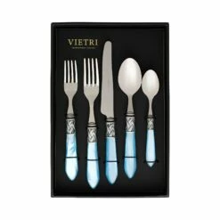 Hot Sale 💯 VIETRI Aladdin Antique Light Blue Five-Piece Place Setting – Set of 4 ⭐