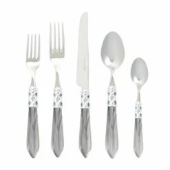 Hot Sale 🧨 VIETRI Aladdin Brilliant Light Gray Five-piece Place Setting 😉