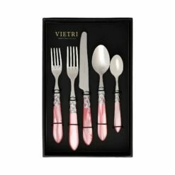 Discount 🎁 VIETRI Aladdin Brilliant Light Pink Five-Piece Place Setting – Set of 4 ⭐