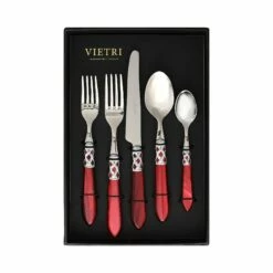 Hot Sale 🎉 VIETRI Aladdin Brilliant Red Five-Piece Place Setting – Set of 4 ⭐