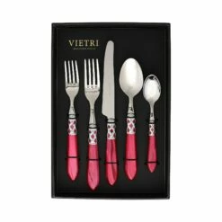 Best deal 👏 VIETRI Aladdin Brilliant Raspberry Five-Piece Place Setting – Set of 4 😍