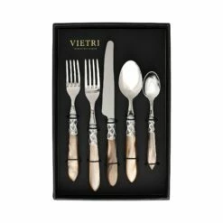 Best Pirce 🌟 VIETRI Aladdin Brilliant Taupe Five-Piece Place Setting – Set of 4 ⭐