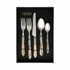 Best deal 🧨 VIETRI Aladdin Antique Taupe Five-Piece Place Setting – Set of 4 🛒