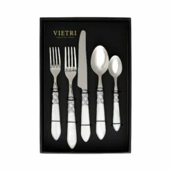 Promo 👏 VIETRI Aladdin Brilliant White Five-Piece Place Setting – Set of 4 🔥