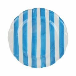 Discount 🤩 VIETRI Amalfitana Aqua Stripe Dinner Plate ❤️