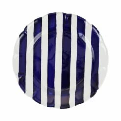 Budget 🎁 VIETRI Amalfitana Cobalt Stripe Dinner Plate 🎁