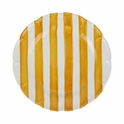 New 🎁 VIETRI Amalfitana Yellow Stripe Dinner Plate 🎁
