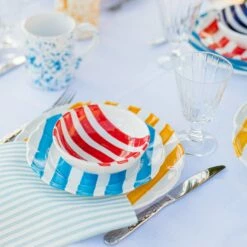 Brand new 😍 VIETRI Amalfitana Aqua Stripe Salad Plate ⌛ -Tabletop Elegant shop AMA 4101A 2