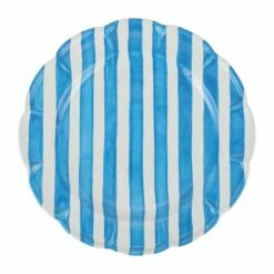New 💯 VIETRI Amalfitana Aqua Stripe Round Platter ✨