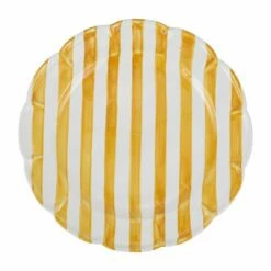 Best Pirce ❤️ VIETRI Amalfitana Yellow Stripe Round Platter ⭐