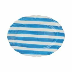 Wholesale ⌛ VIETRI Amalfitana Aqua Stripe Oval Platter ⭐