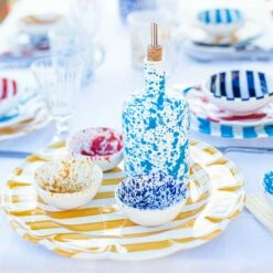 Best Pirce 👍 VIETRI Amalfitana Aqua Splatter Olive Oil Bottle 😉 -Tabletop Elegant shop AMA 4147SPA 4