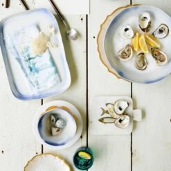 Promo ⌛ VIETRI Aurora Ocean Rectangular Platter 💯 -Tabletop Elegant shop AOR O1128 LSALT 4