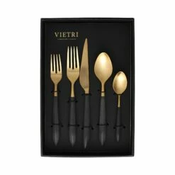 Best Pirce 😉 VIETRI Ares Oro & Black Five-Piece Place Setting – Set of 4 🌟