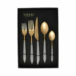 Discount 🌟 VIETRI Ares Oro & Light Gray Five-Piece Place Setting – Set of 4 😉