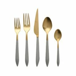 New 🧨 VIETRI Ares Oro & Light Gray Five-Piece Place Setting ⭐