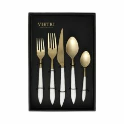 Promo 🔔 VIETRI Ares Oro & White Five-Piece Place Setting – Set of 4 🤩