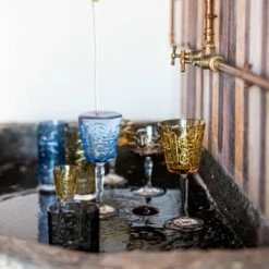 Cheapest 😍 VIETRI Barocco Amber Wine Glass 🧨 -Tabletop Elegant shop BCO 8820A 3