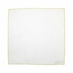 Flash Sale 👍 VIETRI Cotone Linens Ivory Napkins with Stitching - Set of 4 🤩 -Tabletop Elegant shop COT G007003 2100 web1