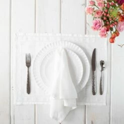 New 🔥 VIETRI Cotone Linens Placemats with Double Stitching - Set of 4 😍 -Tabletop Elegant shop COT I007002 2