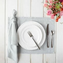 New 🔥 VIETRI Cotone Linens Placemats with Double Stitching - Set of 4 😍 -Tabletop Elegant shop COT LG007002 2