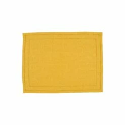 Buy 💯 VIETRI Cotone Linens Mustard Placemats with Double Stitching - Set of 4 👍