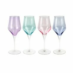 Deals 🧨 VIETRI Contessa Assorted Wine Glasses - Set of 4 🎁