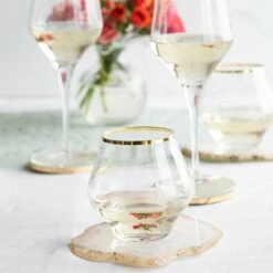 New ✨ VIETRI Contessa Gold Stemless Wine Glass ⌛ -Tabletop Elegant shop CTG 8821 3