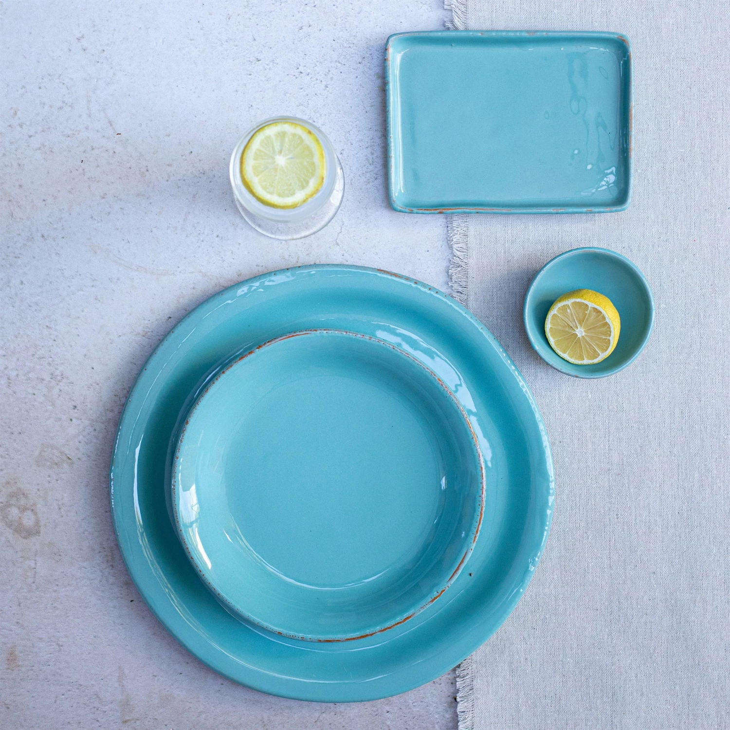 New 🎉 VIETRI Cucina Fresca Turquoise Dinner Plate 😀 2 New 🎉 VIETRI Cucina Fresca Turquoise Dinner Plate 😀 - Image 2