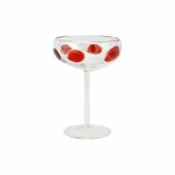 Promo 🧨 VIETRI Drop Red Coupe Champagne Glass ⭐