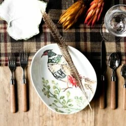 Brand new ⌛ VIETRI Fauna Pheasants Oval Pasta Bowl ❤️ -Tabletop Elegant shop FAU 9704 LSALT 4