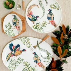 Cheap 😉 VIETRI Fauna Pheasants Handled Round Tray 😀 -Tabletop Elegant shop FAU 9722 LSALT 2