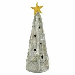 Hot Sale ✨ VIETRI Foresta Gray Large Tree with Ribbon & Gold Star ✔️