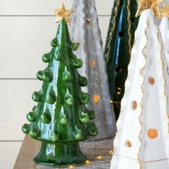 Best Sale ⌛ VIETRI Foresta Green Medium Tree with Gold Star ⭐ -Tabletop Elegant shop FRB 7712GR 3