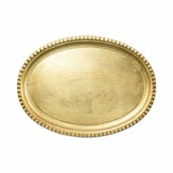 Deals 🥰 VIETRI Florentine Wooden Accessories Gold Small Oval Tray ⭐