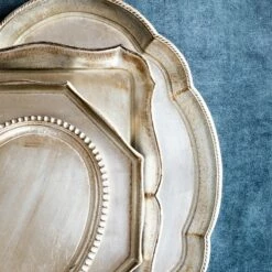 Best Sale 😍 VIETRI Florentine Wooden Accessories Platinum Small Oval Tray ⭐ -Tabletop Elegant shop FWD 6210P 4