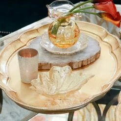 Buy ⭐ VIETRI Florentine Wooden Accessories Gold Large Oval Tray 🛒 -Tabletop Elegant shop FWD 6211 LSALT 1