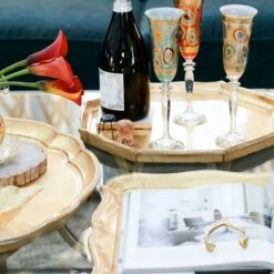 Wholesale 🤩 VIETRI Florentine Wooden Accessories Gold Rectangular Tray 🔔 -Tabletop Elegant shop FWD 6212 LSALT 1