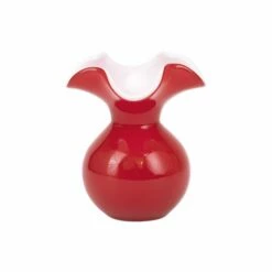 Buy 🌟 VIETRI Hibiscus Glass Red Bud Vase 🔥