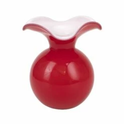 Promo 😍 VIETRI Hibiscus Glass Red Medium Vase 👏