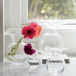 Coupon 🎁 VIETRI Hibiscus Glass Clear Large Fluted Vase 😀 -Tabletop Elegant shop HBS 8583 LSALT 2