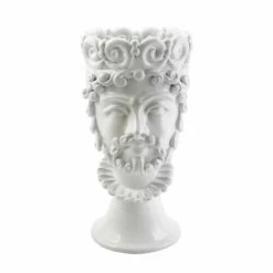 Cheapest 💯 VIETRI Sicilian Heads White Large King Head 😉