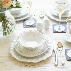 Flash Sale 🛒 VIETRI Incanto Ruffle American Dinner Plate 🌟 -Tabletop Elegant shop INC 1100H LSALT 4