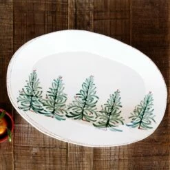 Deals ⌛ VIETRI Lastra Holiday Oval Platter ⌛ -Tabletop Elegant shop LAH 2626 LSALT 3