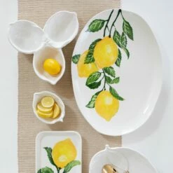 Deals 👍 VIETRI Limoni White Figural Lemon Three-Part Server 🎁 -Tabletop Elegant shop LIM 2636 3